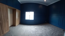 Bedroom renovations dark blue room